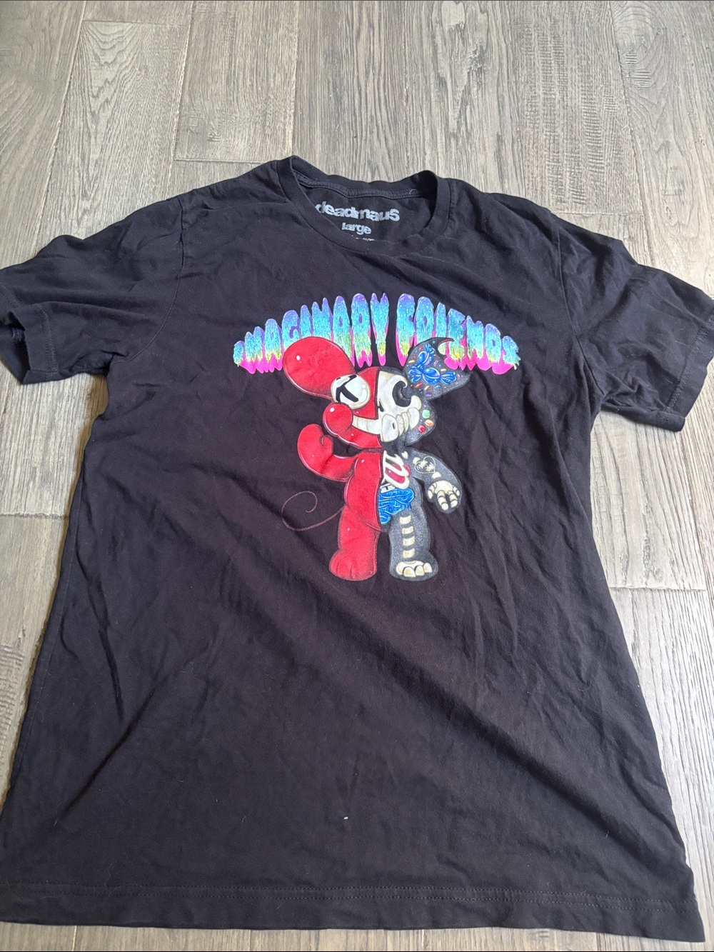 Deadmau5 | Imaginary Friends Black T-Shirt 100% Cotton Size Large